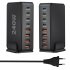240W Multifunctional USB Charger Hub 4 USB A 4 USB C Hub PD Adapter Charging Block Plug Adapter Black US Plug