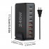 240W Multifunctional USB Charger Hub 4 USB A 4 USB C Hub PD Adapter Charging Block Plug Adapter Black US Plug