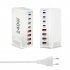 240W Multifunctional USB Charger Hub 4 USB A 4 USB C Hub PD Adapter Charging Block Plug Adapter Black US Plug