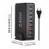 240W Multifunctional USB Charger Hub 4 USB A 4 USB C Hub PD Adapter Charging Block Plug Adapter Black US Plug