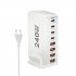 240W Multifunctional USB Charger Hub 4 USB A 4 USB C Hub PD Adapter Charging Block Plug Adapter Black EU Plug