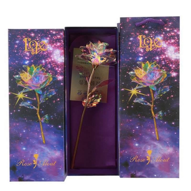 24K Gold Foil Rose Luminous Galaxy Flowers Gifts for Mother's Day Valentine's Day
