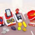 24Pcs Set LED Music Shop Cash Register Scanner Food Model Pretend Play Kids Toy