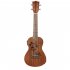 24inch Ukulele Sapele Wood Hollow Carved with LCD EQ Tuning Display Capo Strings Strap Musical Instrument for Ukulele Beginner Wood color