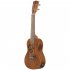 24inch Ukulele Sapele Wood Hollow Carved with LCD EQ Tuning Display Capo Strings Strap Musical Instrument for Ukulele Beginner Wood color
