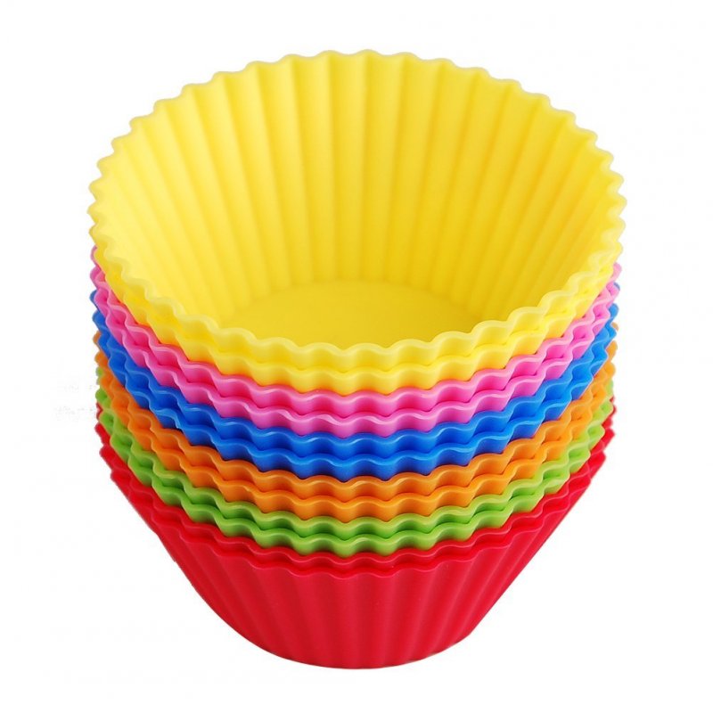 24pcs Silicone Baking Cups Cupcake Muffin Liners/Reusable Muffin Molds in Storage Container