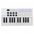 25 key Midi Controller Keyboard Portable Mini Music Keyboard with 8 Rgb Backlit Trigger Pads Battery Powered White