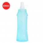 250ml/500ml Soft Folding Water Bottle With Lid Lightweight Collapsible Water Bag For Outdoor Running Sports Light blue 500ml