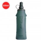 250ml/500ml Soft Folding Water Bottle With Lid Lightweight Collapsible Water Bag For Outdoor Running Sports Army Green 500ml