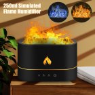 250ml Usb Air Humidifier Essential Oil Diffuser Noise Reduction 3d Flame Mist For Home Bedroom Decor black