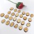 25Pcs Set Wooden Slices Oval Blank Wood Pieces DIY Crafts Birthday Wedding Display Decor Wood color