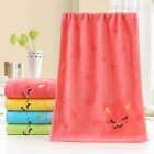 25X50CM Embroidery Musical Note Cat Towel Water absorbing Bathroom Towel   Pink