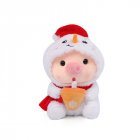 25cm Cute Milk Tea Pig Plush Toys Christmas Tree Pig Soft Stuffed Plush Doll For Boys Girls Birthday Christmas Gifts Christmas Snowman 25cm