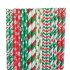 25pcs Disposable Christmas Paper Straws Degradable Kraft Paper Drinking Straw Christmas Decorations