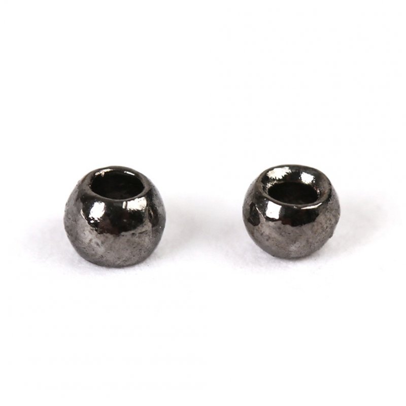 25pcs/set Fly Tying Tungsten Beads Round Nymph Head Ball Fly Tying Material Tungsten Bean Set Black nickel_3.3mm