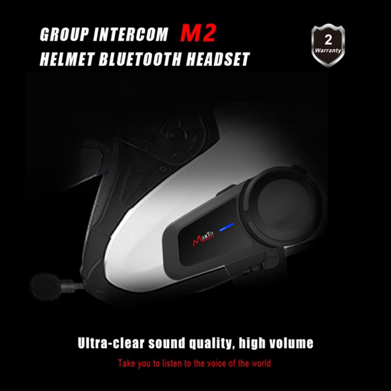 Motorcycle Helmet Bluetooth-compatible Headset Fm Radio Waterproof Universal Hd Group Intercom Earphone 