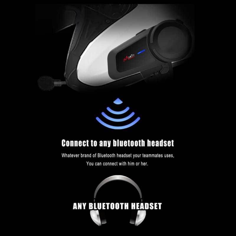 Motorcycle Helmet Bluetooth-compatible Headset Fm Radio Waterproof Universal Hd Group Intercom Earphone 