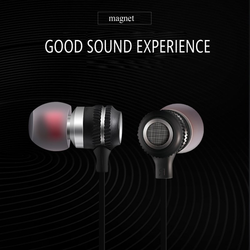 In-ear Wire-controlled Stereo Metal Magnetic Absorption Earphone 