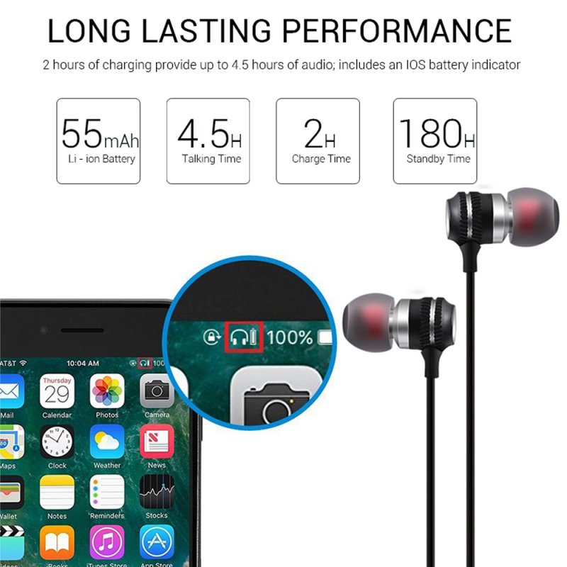 In-ear Wire-controlled Stereo Metal Magnetic Absorption Earphone 