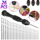 26pcs Mini Micro Hand Twist Drill Bits Set Precision Pin