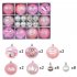 26pcs Multicolor Christmas Ball Set Christmas Tree Ornaments Perfect Gift for Home Party Decorations Green