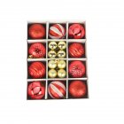 26pcs set Christmas Ball  Ornaments 3cm 6cm Christmas Ball Gift Box Set For Tree Pendant Red