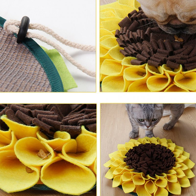 Snuffle  Mat Pet Dog Slow Feeding Training Foraging Pad Cat Interactive Game Puzzle Toys For Releasing Pressure sunflower_One size