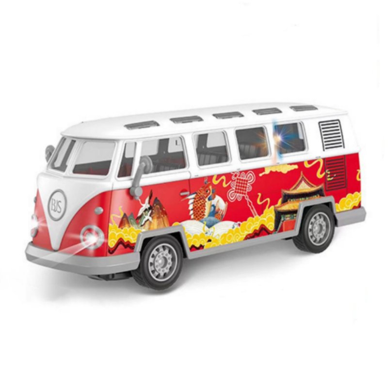 27MHz 4CH Rc Bus Model Simulation School Bus Retro Bus Ambulance Vehicles Toys For Boys Girls Birthday Xmas Gifts QH204-5D without battery