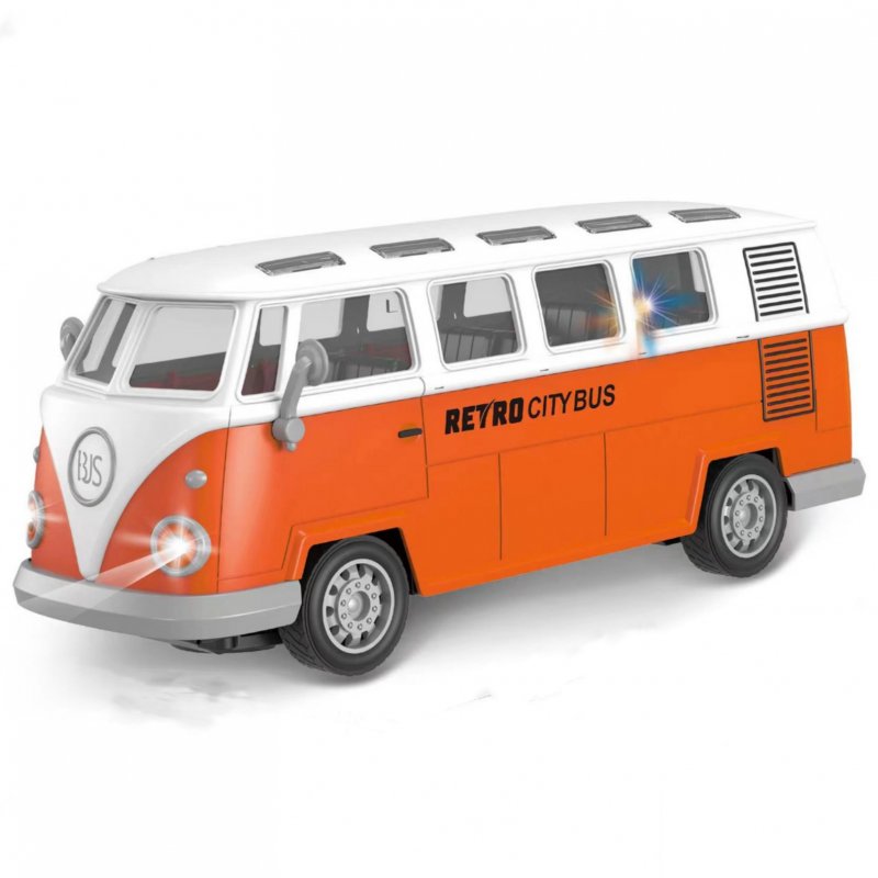 27MHz 4CH Rc Bus Model Simulation School Bus Retro Bus Ambulance Vehicles Toys For Boys Girls Birthday Xmas Gifts QH204-4D without battery