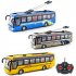 27MHz RC Bus Toy With Lights 4CH Simulation Tourist Sightseeing Bus USB Rechargeable School Bus Model Toys For Boys Girls Birthday Gifts QH204 11 golden lithium