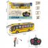 27MHz RC Bus Toy With Lights 4CH Simulation Tourist Sightseeing Bus USB Rechargeable School Bus Model Toys For Boys Girls Birthday Gifts QH204 11 golden lithium