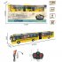 27MHz RC Bus Toy With Lights 4CH Simulation Tourist Sightseeing Bus USB Rechargeable School Bus Model Toys For Boys Girls Birthday Gifts QH204 13 yellow lithium