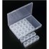 28 Slots Nail Art Storage Box Plastic Transparent Display Case Organizer Holder for Rhinestone Beads Rings Earrings Transparent