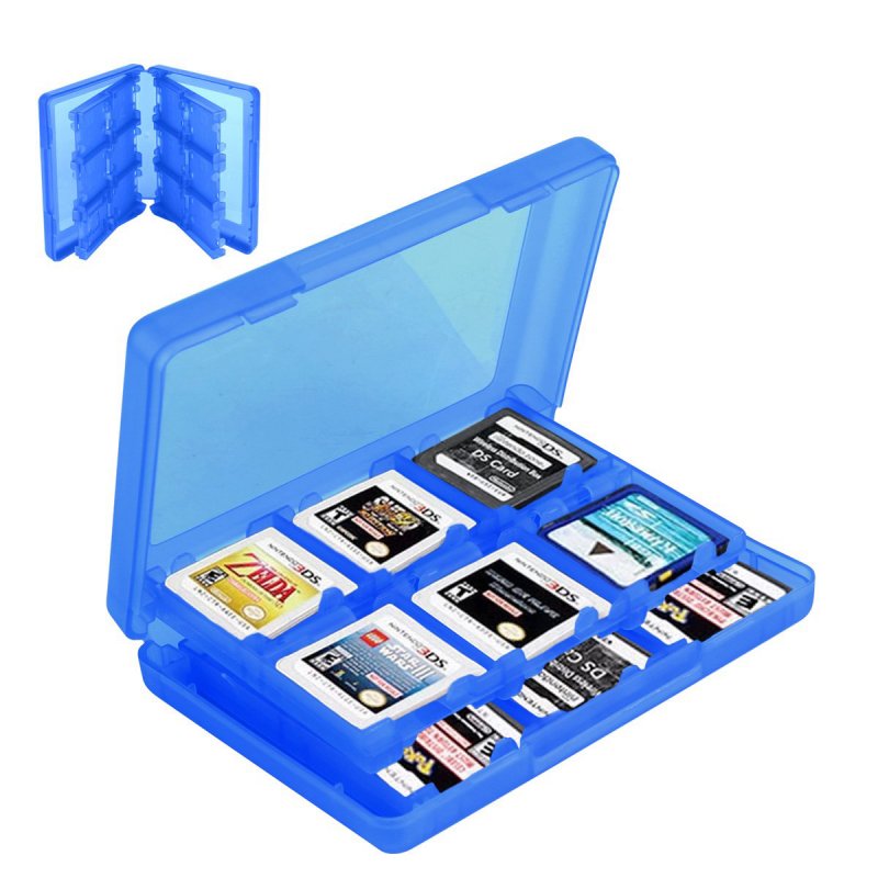 28-in-1 Game Card Case Holder for Nintend 3DS XL / 3DS / DS Lite Cartridge Box  blue