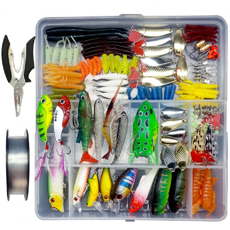 280 Pcs/Set fishing lure Set Sequin Minnow Frog Full Swimming Layer Fishing Bait 280 pieces (random sample color) + wire + pliers