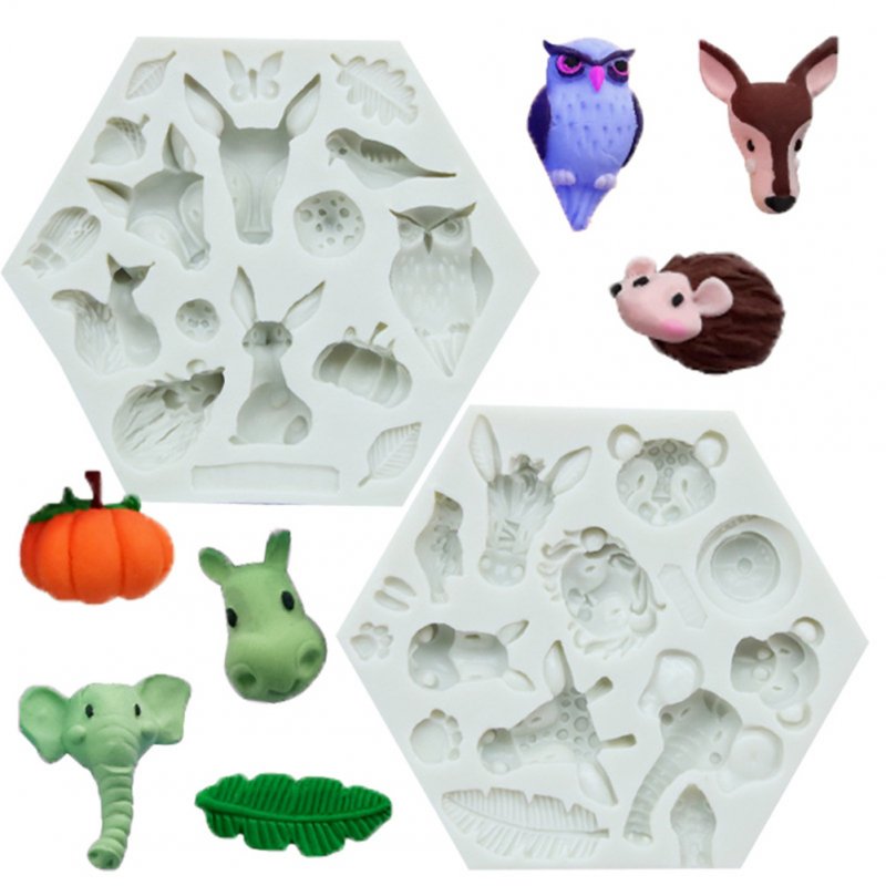 Cute Forest Animal Mould Silicone Molds Woodland Cake Decorative Mold Tools Kitchen Accessories 