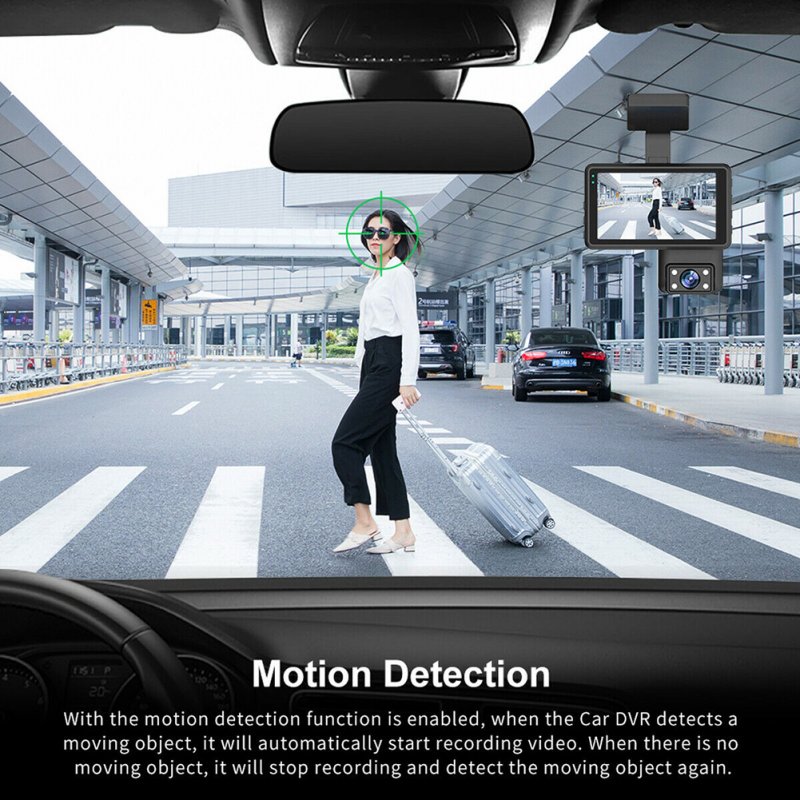 Dual Lens Car Dvr Dash Cam Video Recorder 3-inch HD Display Driving Recorder Camcorder 