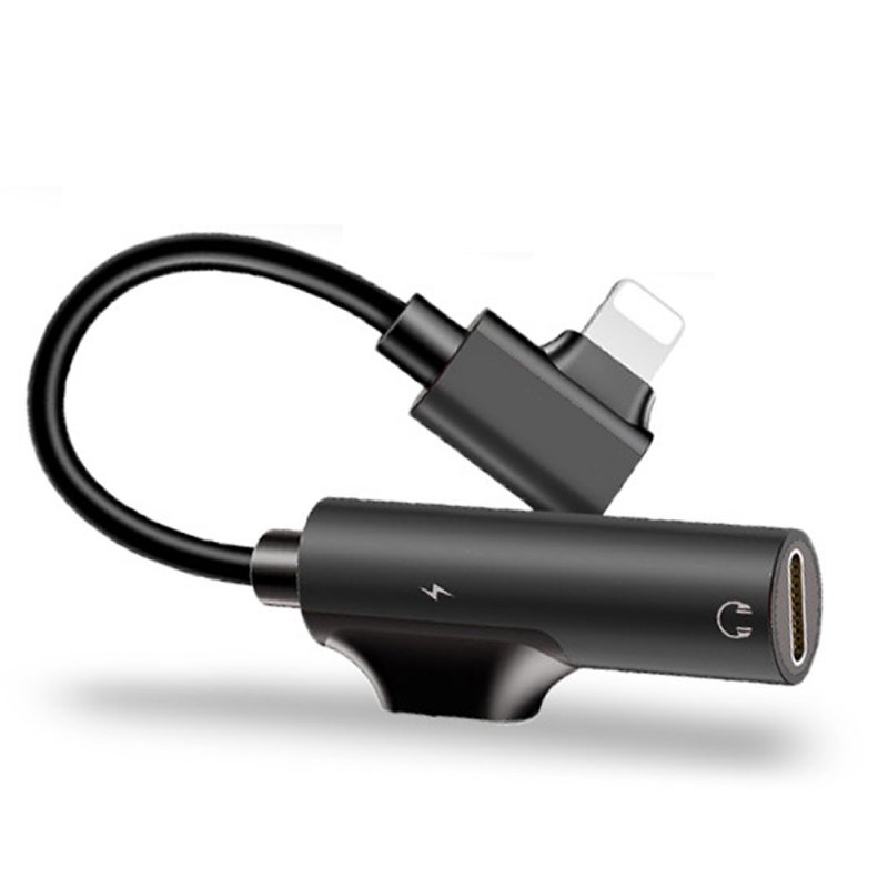 2D68-2 2 in 1 Audio Cable Adapter 0.9 Black