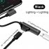 2D68 2 2 in 1 Audio Cable Adapter Lightning to Dual Lightning Audio Earphone Lightning Adapter 0 9 Black