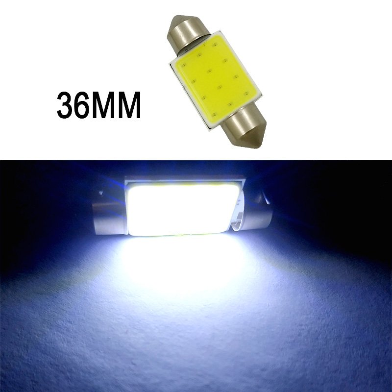 Car  Led  Reading  Light Double-pointed Cob Roof Light License Plate Light Carriage Light 31mm/36mm/39mm/41mm White light_41mm