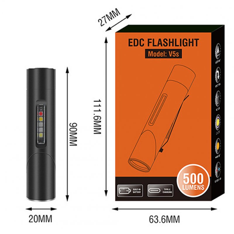 LED Flashlight Super Bright Pocket Flashlights Rechargeable 90 Degree Twist Torch 