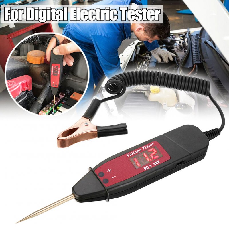 Car Digital LCD Display Circuit Test Pen Probe Detector Tester 