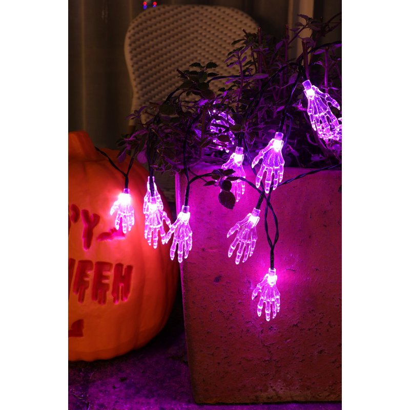2M 20LEDs Halloween String Light Transparent Finger Fairy Light for Outdoor Garden Party Decor  purple_Battery models