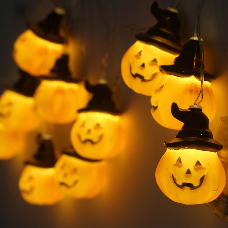 2M/3.8M 10LEDs/20LEDs Pumpkin Shape String Lights Halloween Decorative Props 10led2 battery