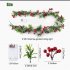 2M LED Red Berry String Lights Christmas Garland Battery Powered Wedding Party Curtain String With 20 Bulbs Fairy Lamps For Home 1 75M long rattan  2M 20 light