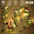 2M LED Red Berry String Lights Christmas Garland Battery Powered Wedding Party Curtain String With 20 Bulbs Fairy Lamps For Home 1 75M long rattan  2M 20 light