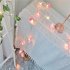 2M LED Rose String Lights Party Holiday Wedding Decoration Lamp for Home Pink flower string lights 2 meters