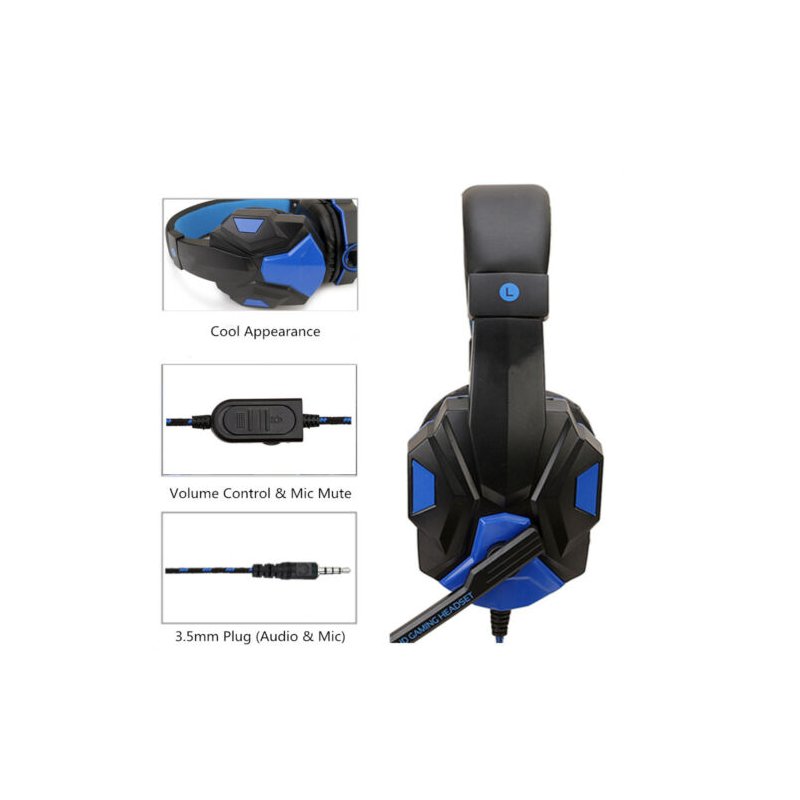 Wired Gaming Headset Headphone for PS4 Xbox One Nintend Switch iPad PC 