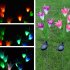 2PCS 4 head Solar powered LED Lily Lawn Light with Colourful Light Waterproof Light Sensor Lamp Festival Yard Decoration Pink   purple
