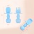 2PCS Baby Silicone Spoon Plate Baby Feeding Supplies Baby Silicone Fork Food Grade Newborn Accessories Pink